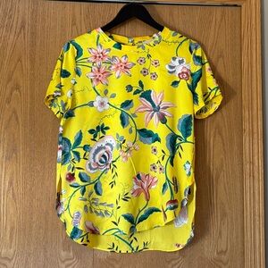 LOFT Yellow Floral Blouse